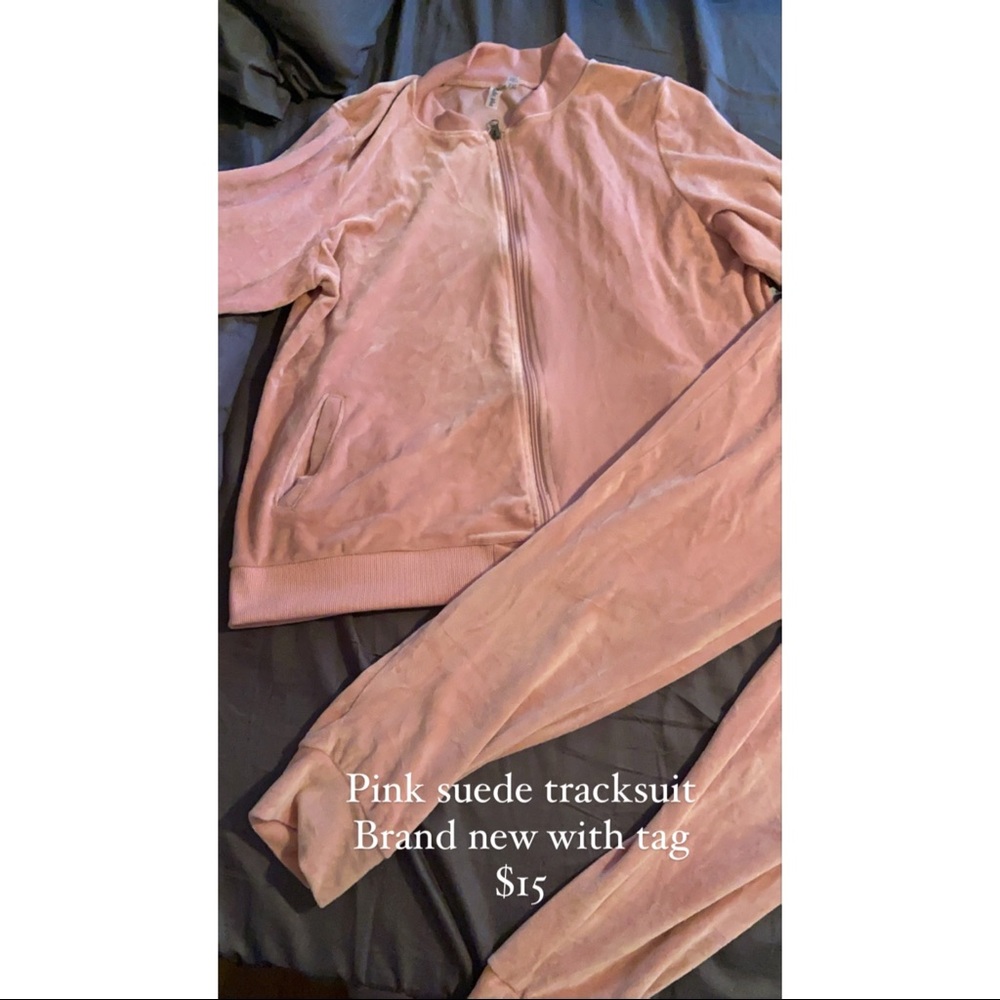 Light pink suede track suit size XXL